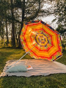 Czerwono-żółty parasol BLISS 180 cm