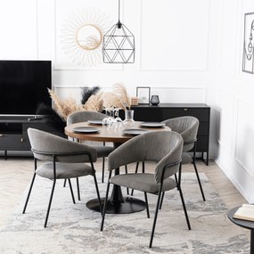 Krzesło Tapicerowane TINKA Szare Sztruksowe Nowoczesne Loft