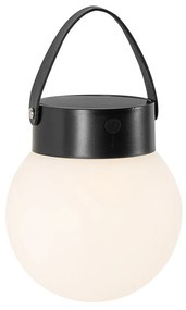 Lampa wisząca zewnętrzna czarna w zestawie z LED 3-stopniowy ściemniacz solarny - Cornelia