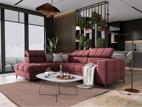 Narożnik PABLOS układ L strona Lewa w tkaninie VOGUE 08 regulowane zagłówki z funkcją spania