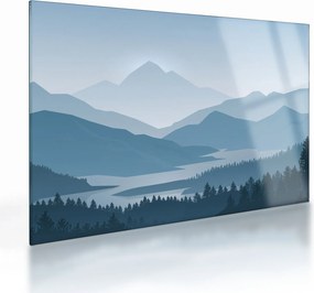 Obraz na szkle - Góry oczami grafika (70x50 cm)