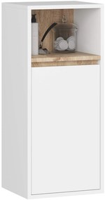 Nowoczesny zestaw mebli łazienkowych biały + dąb sonoma R1-T87