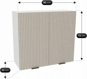 Zestaw Mebli Kuchennych MODERN 170 cm Kaszmir/Biały Ryflowany Nowoczesny