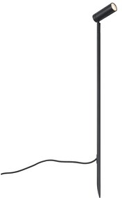 Reflektor ogrodowy na szpikulcu czarny 80cm z regulowanym LED IP65 z przewodem i wtyczką - Carl