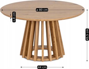 Stolik Kawowy HARPER MAX 80 cm Dąb Nowoczesny Loft