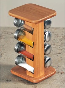 Kesper 58099 Stojak na przyprawy z 8 pojemniczkami, 13 x 25,5 x 15 cm