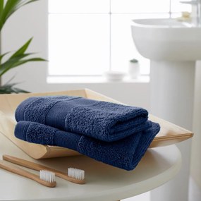 Ciemnoniebieskie bawełniane ręczniki frotte zestaw 2 szt. 30x30 cm Anti-Bacterial – Catherine Lansfield