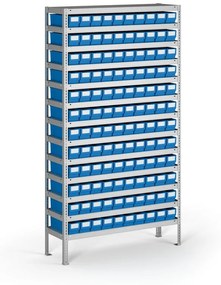 Regał z pojemnikami plastikowymi Shelfpoj., 2000x1000x300 mm, 120x poj. A