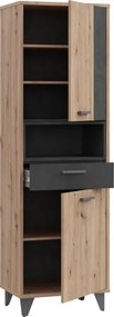 Regał młodzieżowy z 2 szafkami Raven 715, dąb artisan/beton