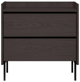 Czarna wysoka komoda w dekorze dębu 80x82 cm Wrap – Bonami Selection