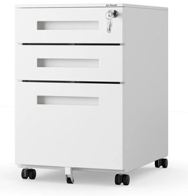 Kontenerek pod biurko biały, 390x600x500 mm: KATE