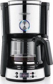 Ekspres do Kawy Programowalny 10 filiżanek 1,4L 1000W Wybór Aromatu LCD Czarny Inox Severin - 4826