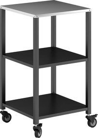 Outsunny Wózek grillowy 3-poziomy stół do grilla ze stalowym blatem mobilny wózek serwisowy 50 x 50 x 90 cm Czarny | Aosom PL