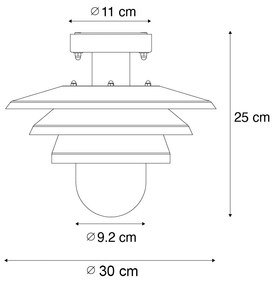 Zewnetrzna Designerska lampa sufitowa zewnętrzna czarna IP44 - MortyDesignerski Oswietlenie zewnetrzne