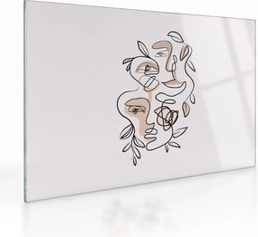 Obraz na szkle - Makijaż twarzy ze sztuką linii (70x50 cm)