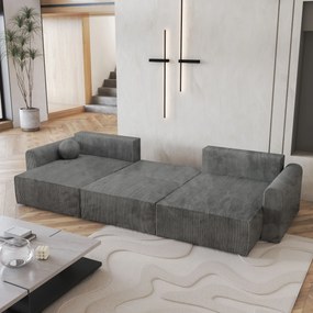 Masseno Narożnik FENTO z funkcją spania i pojemnikiem na pościel Narozniki U, Rozkładana sofa - Szary, POSO 60