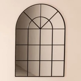 Lustro Ścienne Z Metalu Z Efektem Okna 90x135 Cm Paola Negro - Sklum