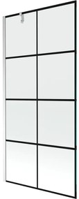 Mexen Next parawan nawannowy 1-skrzydłowy 100 x 150 cm, czarna kratka, chrom - 895-100-000-00-77-01