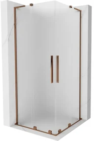 Mexen Velar L Duo kabina prysznicowa rozsuwana 80 x 80 cm, szron, różowe złoto - 871-080-080-02-33-60