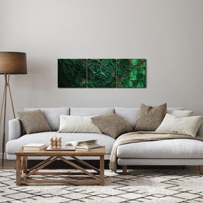Obraz - Zielony mikroskopowy obraz (z zegarem) (90x30 cm)
