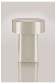 Szarobeżowa plastikowa lampa stołowa LED (wysokość 18 cm) Oblong – Zone