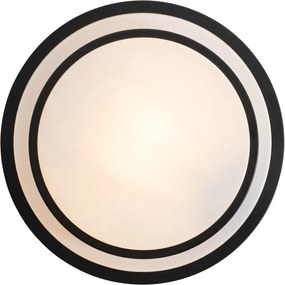 Nowoczesna lampa sufitowa czarna z białą 25 cm IP44 - Walden