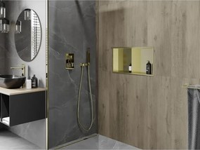 Mexen X-Wall-R półka wnękowa z kołnierzem i półką 60 x 30 cm, złota szczotkowana - 1950603010S