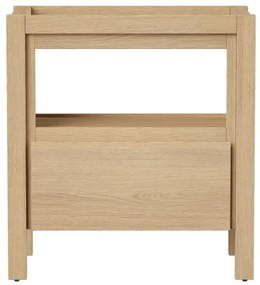 Szafka pod umywalkę z półką do przechowywania - Okleina dębowa - 80 cm - COSMOTI