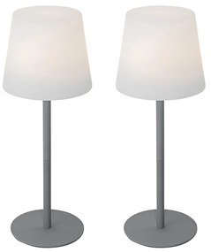 Zewnetrzna Zestaw 2 szare lamp stołowych z akumulatorem 40 cm IP54 - Jude Nowoczesny Oswietlenie zewnetrzne