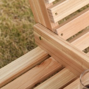 Outsunny Huśtawka Ogrodowa 23osobowa z Składanym Stolikiem Drewno Jodłowe Idealna na Patio Taras | Aosom PL