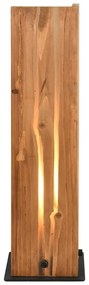Czarno-naturalna lampa stołowa z drewnianym kloszem (wysokość 40 cm) Karuni – Trio