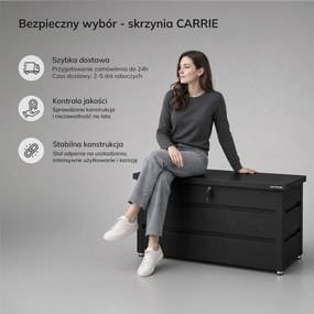 Skrzynia ogrodowa balkonowa duża czarna: CARRIE 1190 x 520 x 587 mm