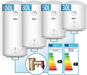 Elektryczny zbiornik ciepłej wody 80 l, biały