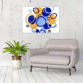Obraz na szkle - Jasny motyw z kółkami (70x50 cm)