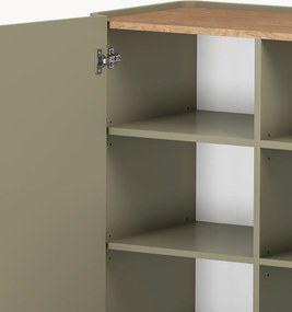 Komoda Elivo 200 cm czterodrzwiowa na nóżkach - eukaliptus / dąb baltic dune