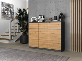Komoda z szafkami i szufladami Malwa 3D3S ANTRACYT ARTISAN