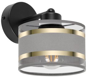 Czarny kinkiet LED z szarym abażurem WD-TI-1010SC-GR jednopunktowy ind