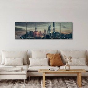 Obraz miasta o zmierzchu (170x50 cm)