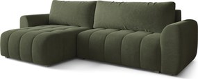 Masseno Narożnik MODARO z funkcją spania i pojemnikiem na pościel Narozniki L, Rozkładana sofa - Oliwkowy, CASTEL 39