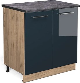 Szafki kuchenne ciemnoniebieski wysoki połysk 80x60x82 fame-line