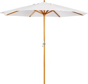 Parasol Ø290 Cm Z Tkaniny I Drewna Cretas Gardenia Biel - Sklum