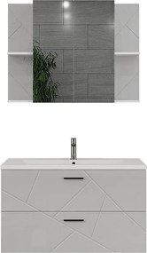 Zestaw mebli łazienkowych biały/biały wysoki połysk 100x44.6x57 irma