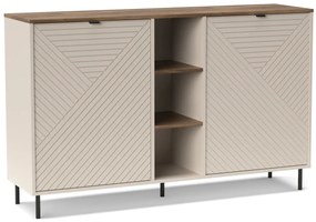 Komoda dwudrzwiowa z półkami kaszmir + dąb castello - Milox 5X
