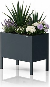 Osłona donica na kwiaty metalowa mała antracytowa: DAISY 400 x 350 x 250 mm