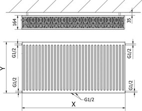 Mexen CC33 grzejnik płytowy 600 x 1000 mm, podłączenie dolne środkowe, 2335 W, antracyt - W6C33-060-100-66