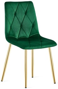 Zielone pikowane krzesło welurowe glamour M1-C09