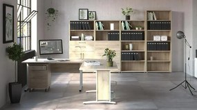 Biały stolik kawowy OSLO 75384 z blatem w dekorze dębu