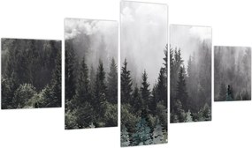 Obraz - Las z ilustrowanymi elementami (125x70 cm)