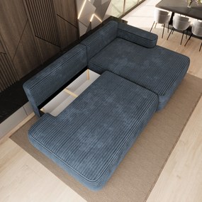 Masseno Narożnik AVINI z funkcją spania i pojemnikiem na pościel Narozniki L, Rozkładana sofa - Szary, TILIA 85