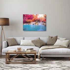 Obraz na szkle turkusowej laguny, Laos, Tat Kuang Si (70x50 cm)
